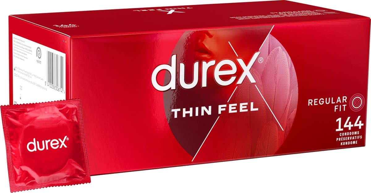 Durex Condooms Thin Feel - Extra Dun - 144 stuks (EAN: 5410036306741)