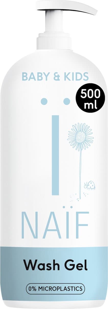 Naïf - Reinigende Wasgel Pompfles - Baby's & Kinderen - met Natuurlijke Ingrediënten - 500ml (EAN: 8720254710570)