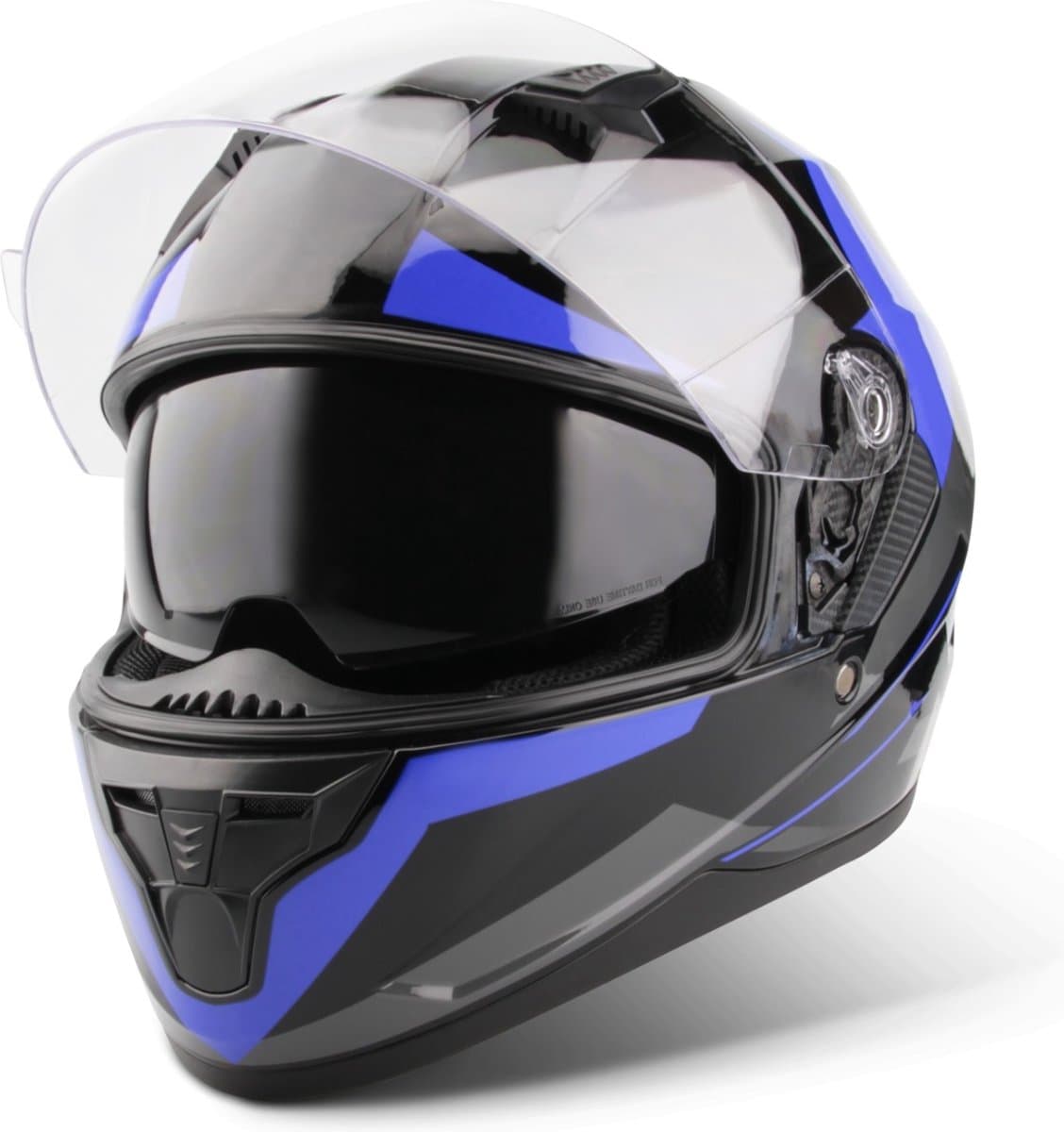 VINZ Becket Integraalhelm met Zonnevizier - ECE 22.06 Gekeurde Helm Motor, Scooter, Brommer - Blauw - S (EAN: 8720574324709): 🎨 Design De blauwe klassieker die iedereen aanspreekt