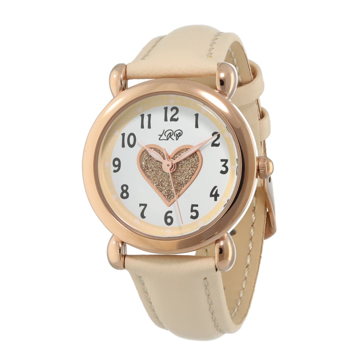 La Rosa Princesa Hart Rosé Kinderhorloge Leer Nude - Ø 27 mm - Verstelbaar - Leren Band - Quartz Horloge - Japans Uurwerk - Analoog (EAN: 8720187101841)