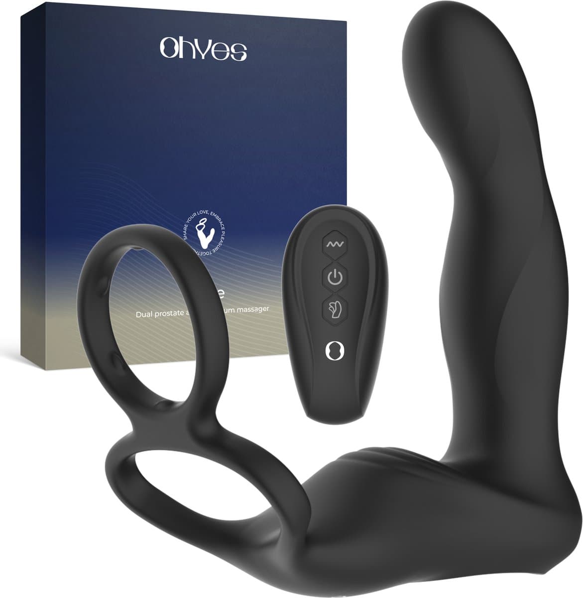 OHYES Prostaat Vibrator Mannen - Prostaat stimulator met cockring en afstandsbediening - Vibrerende buttplug - Anale speeltjes & Anaal vibrators (EAN: 8720165174997)