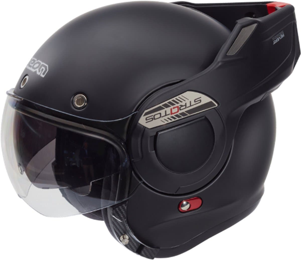 BEON B707 Stratos Motorhelm - Mat Zwart - XS - Systeemhelm met Zonnevizier - 180º Verstelbare integraalhelm - Jethelm (EAN: 8720941402887)