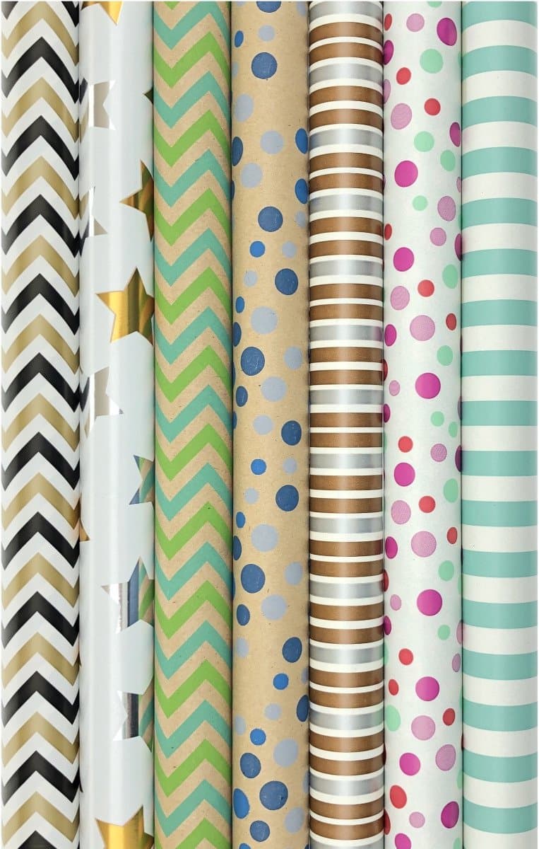 Assortiment cadeaupapier inpakpapier CH3 - 200 x 70 cm - 5 rollen (EAN: 9098998001056)