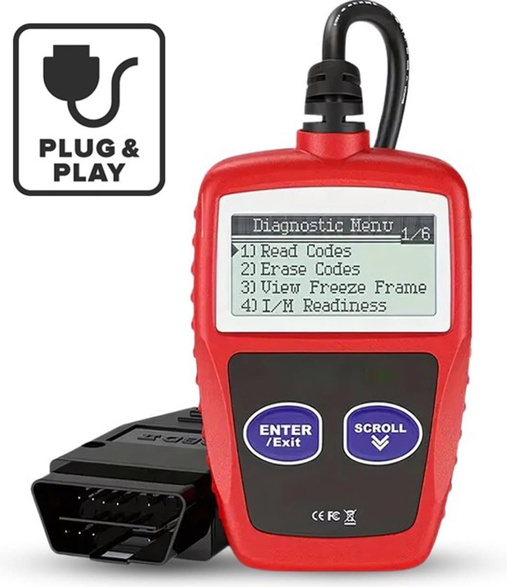 OBD2 Scanner - OBD - Auto uitlezen - Zwart - Storing Verwijderen - Auto scanner - Diagnose apparatuur voor auto's - Plug & Play - Storing Verwijderen - Auto scanner - Diagnose apparatuur voor auto's - Motorstoring (EAN: 6937357200088)