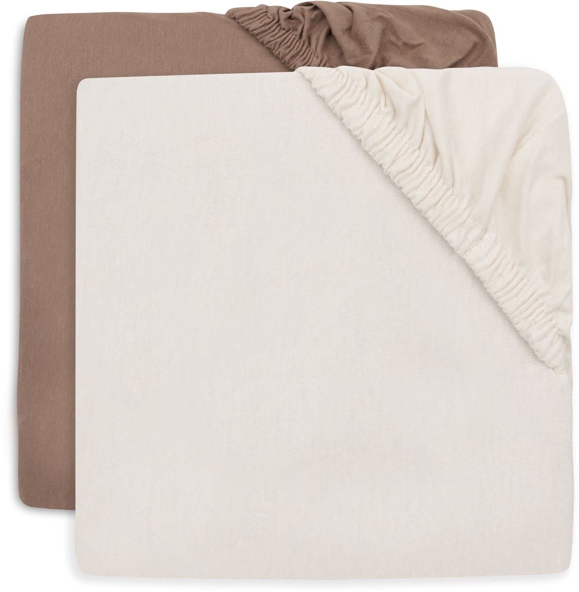 Jollein Hoeslaken Wieg - 40/50x80/90cm - Jersey - Milky Coffee/Ivory (EAN: 8717329400207)