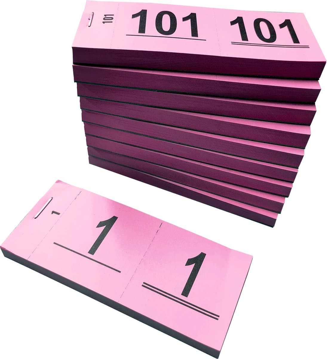 Garderobenummers 1 - 1000 - Nummerblocks - Afscheurbare Lootjes roze - DULA (EAN: 8720598114898): Waarom nummerblocks