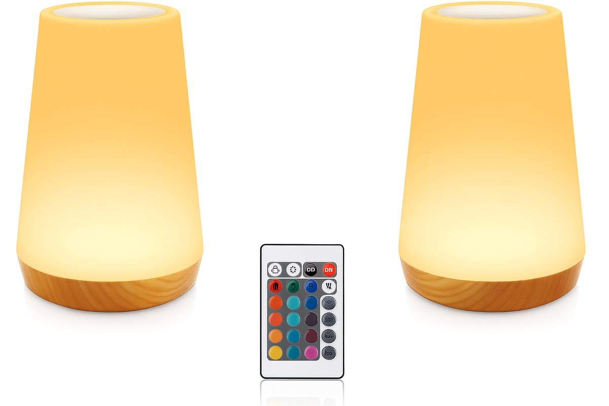 2 stuks - Nachtlampje Volwassenen - Tafellamp slaapkamer - USB oplaadbaar Nachtlampje Kinderen - Leeslamp - Wake-up Light - Sfeerlamp - LED verlichting - Bedlamp voor Baby, Kinderen & Volwassenen - Leeslampje Volwassenen (EAN: 9501342232131)