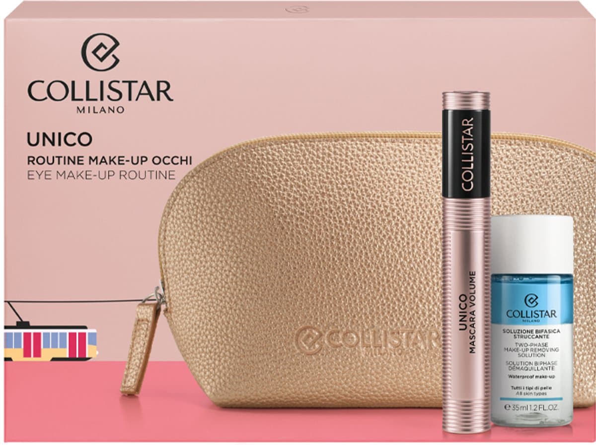 Collistar Mascara Volume Unico Set 48 ml - Unico Mascara Black 13ml/Make Up Removing Solution 35ml/Bag (EAN: 8015150001854)