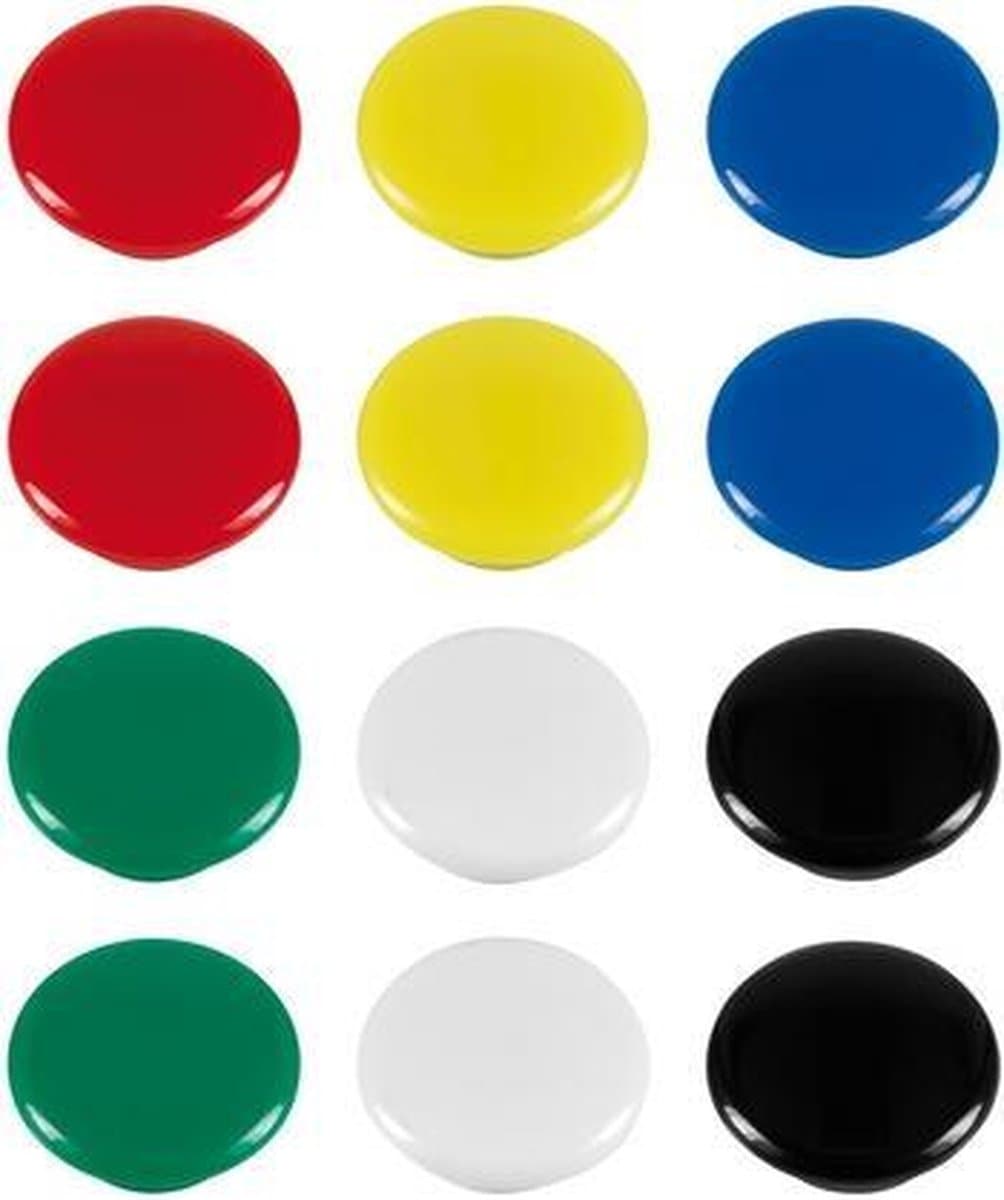 Westcott magneten - formaat 20x8mm - assorti kleuren - 12 stuks - AC-E10834 (EAN: 4027521519145)