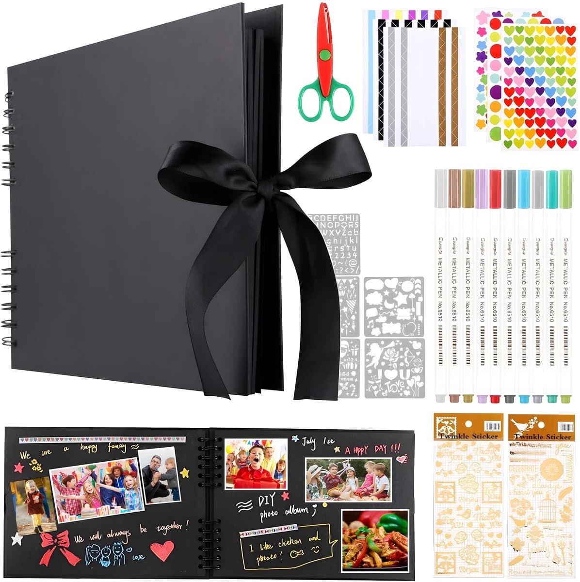 Imperatoris | Fotoboek/Plakalbum/Plakboek/Gastenboek/Scrapbook XL Set met Schaar - DIY Cadeau Fotoalbum 22 x 31 cm - 80 Bladzijdes - Mat Zwart (EAN: 8720726020596): Hé lieve DIY-fans, fijn dat jullie er zijn! 🧡