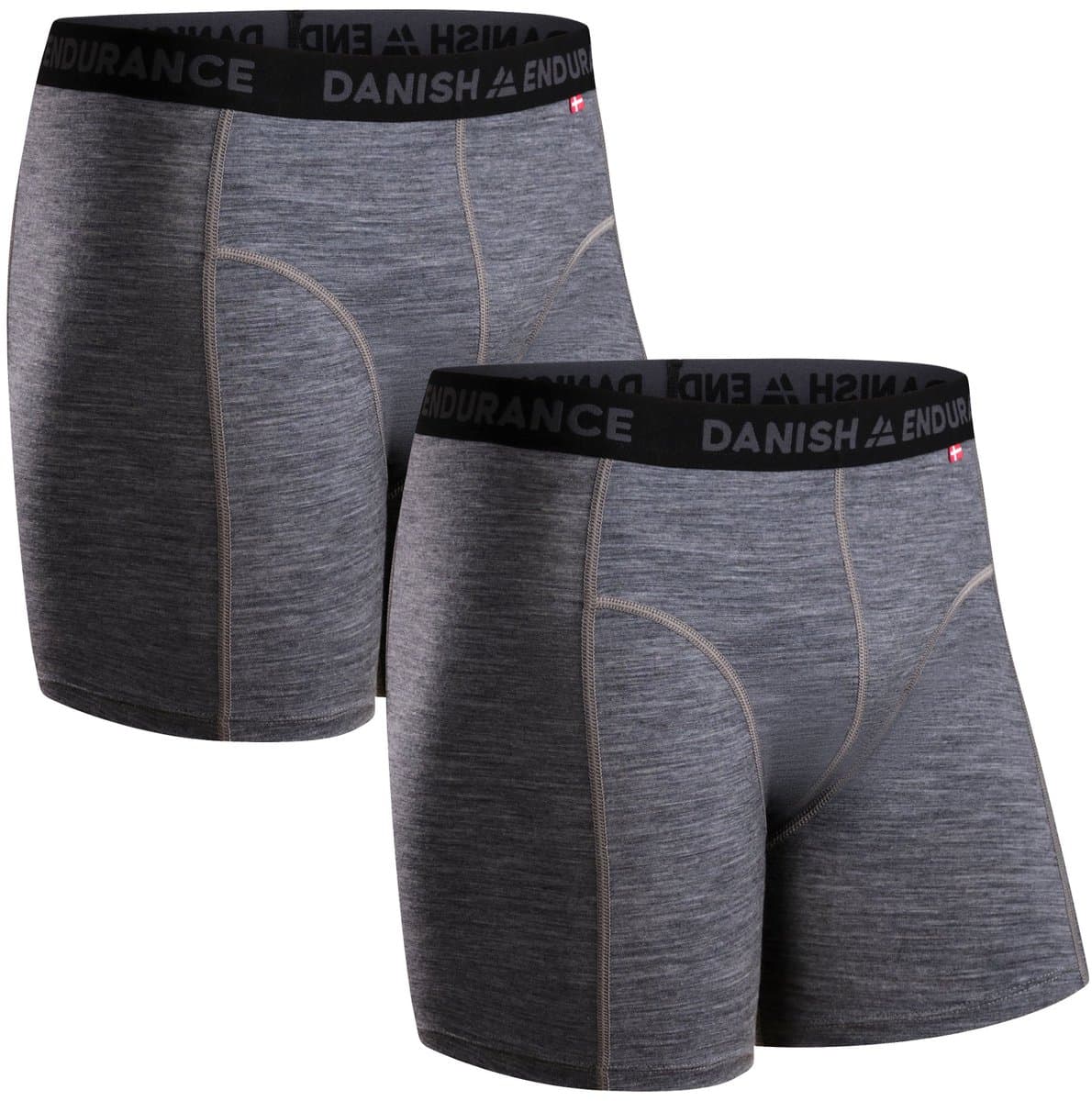 DANISH ENDURANCE Merinowollen Boxershort Heren - Thermoondergoed - Ultrazacht - Grijs - 2-pack L (EAN: 5713205040270)