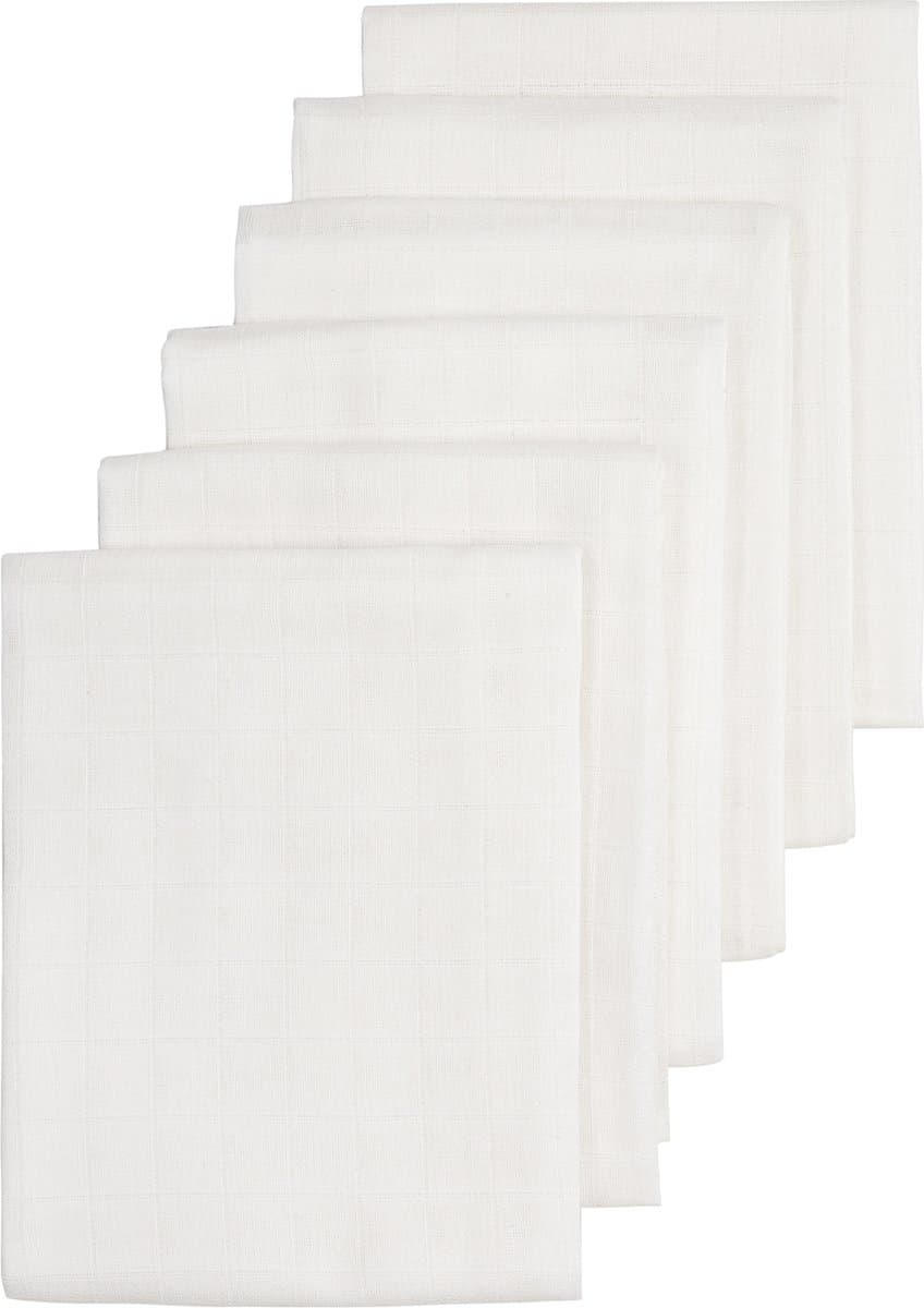 Meyco Baby Uni hydrofiele doeken - 6-pack - white - 60x60cm (EAN: 4054703152098)