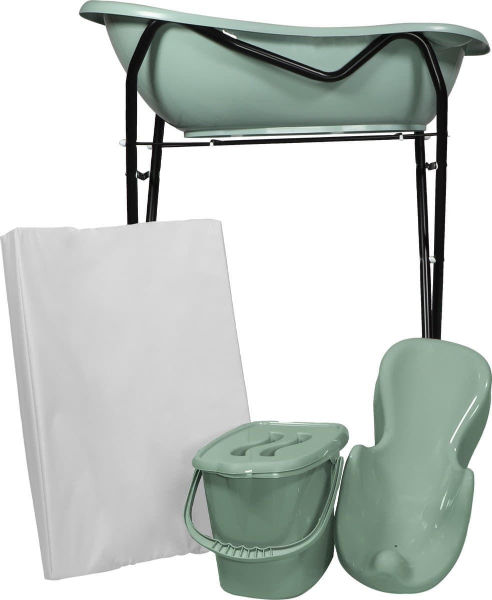 MamaLoes Stone Green Badset Incl. Zwarte Badstandaard (EAN: 8720289394585)