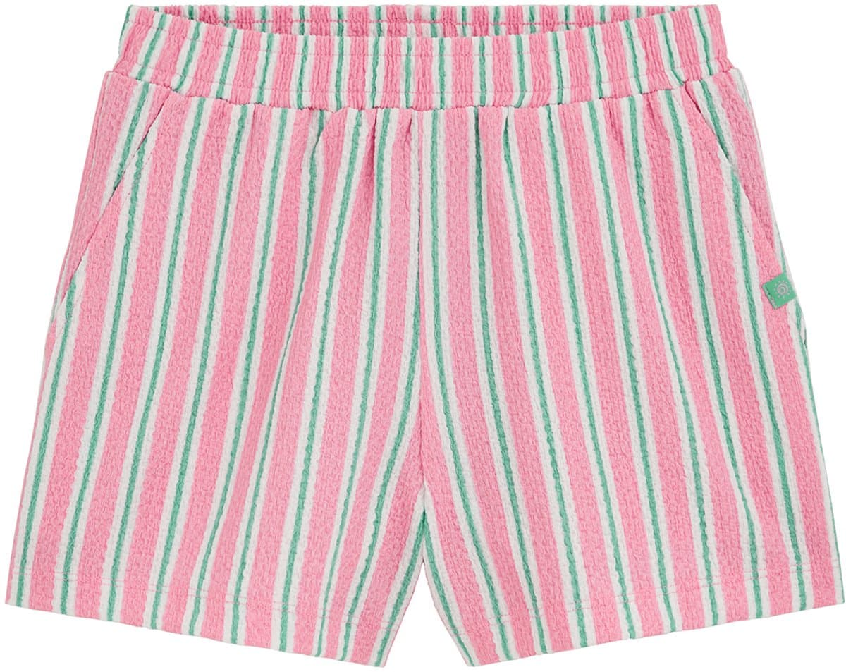 WE Fashion Meisjes relaxed fit gestreepte short met structuur (EAN: 8721128884847): 🧵 **Ontwerp dat straalt (zonder te proberen te strak te zijn)**