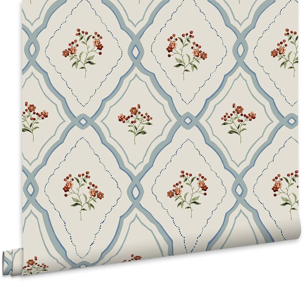 Laura Ashley Pinford Trellis Behang - Bloemen - 10mx52cm - Blauw (EAN: 5011583566123): Een vleugje Engelse cottage in huis 🏡