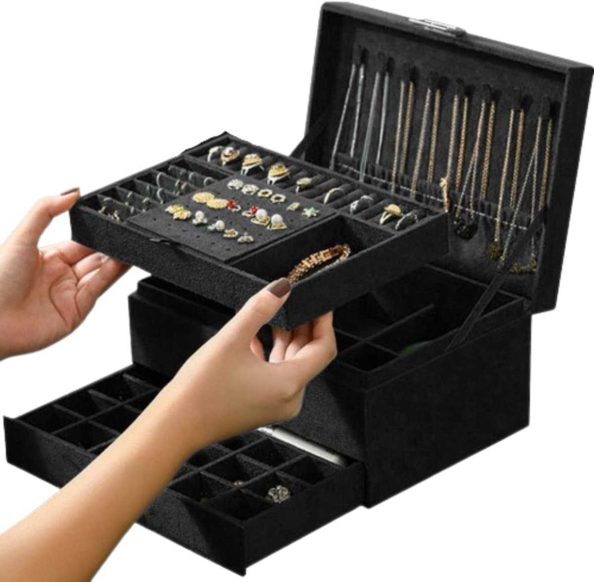 Sieradenkoffer - Veilig opbergen - Zwart (EAN: 5900779944664)