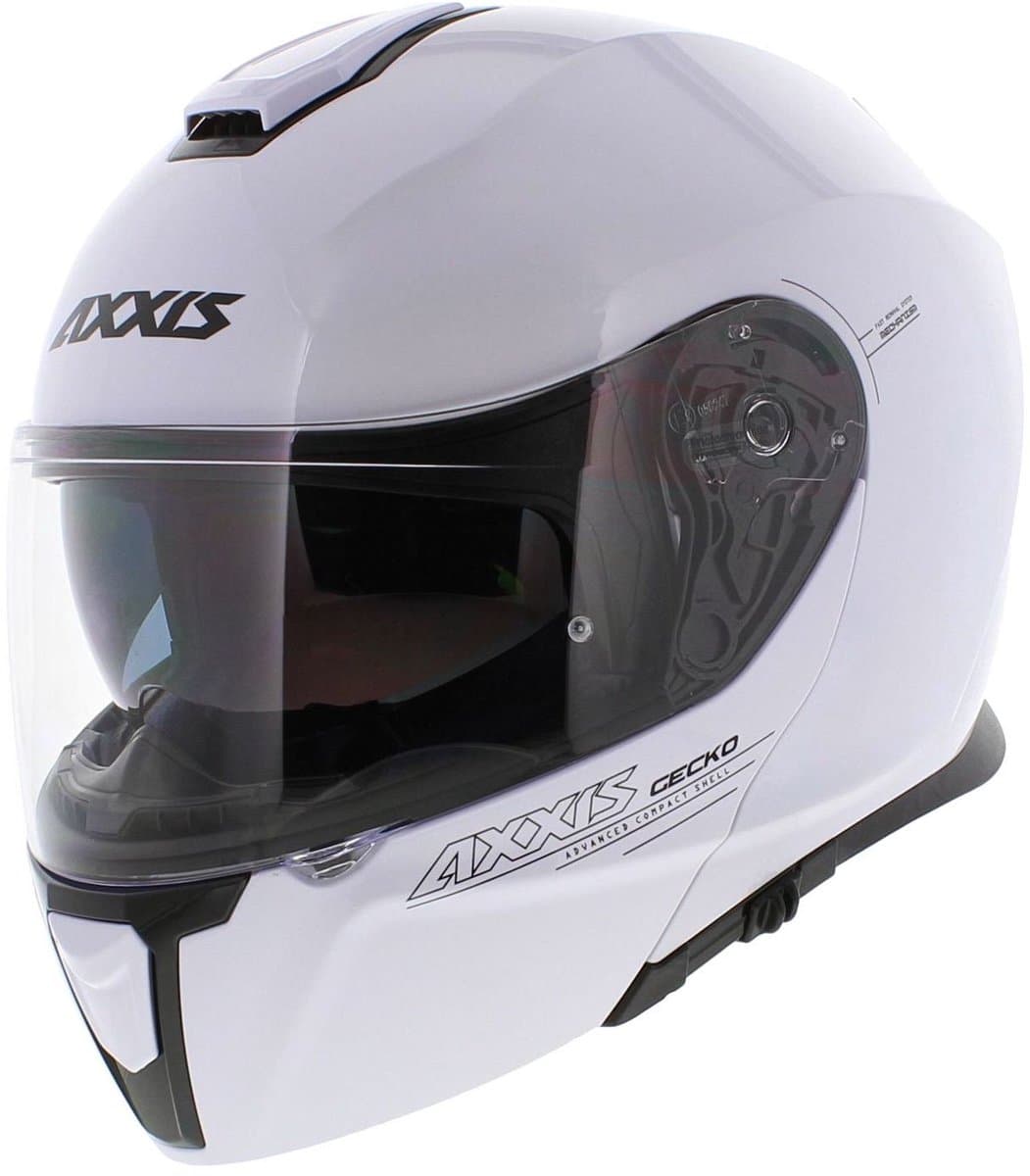 Axxis Gecko SV systeemhelm solid glans wit M - Helm voor motor en scooter (EAN: 8434639035904)