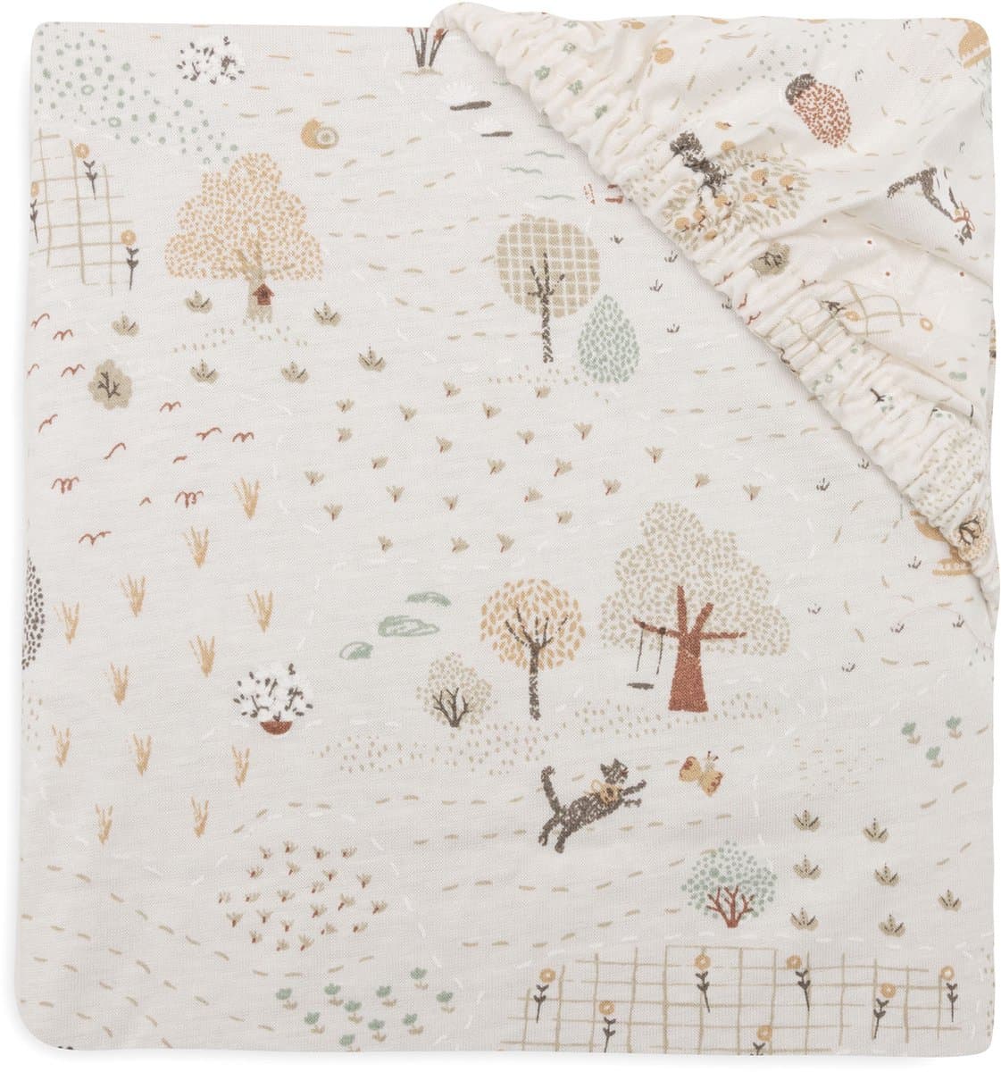 Jollein Hoeslaken Ledikant - 60x120cm - Jersey - Tiny Park (EAN: 8717329400368)