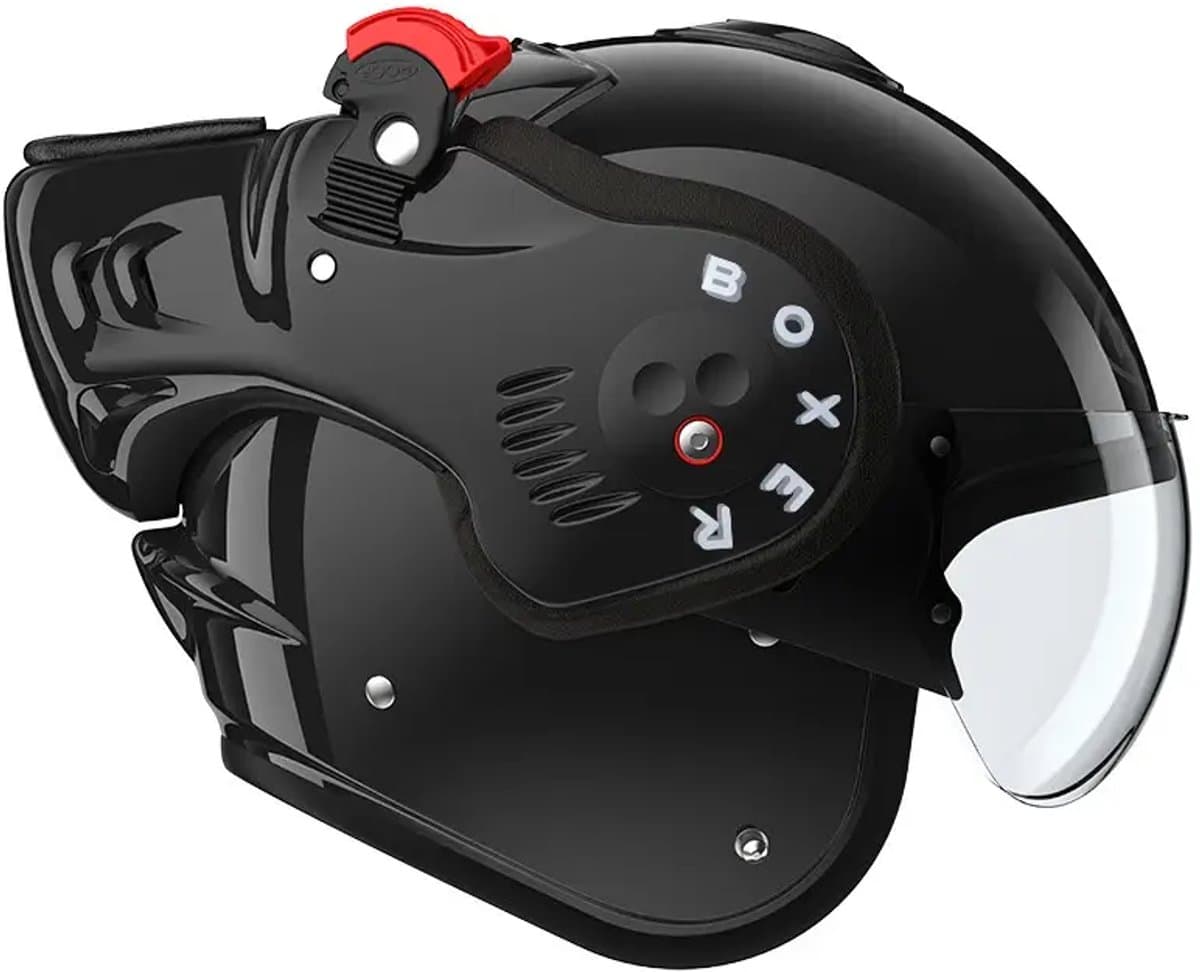 Roof Boxer V8 Alpha Glossy Black - Systeemhelm - Maat L - Boxer helm - Motorhelm - ECE 22-06 gekeurd (EAN: 6152329958921): Eindelijk een helm die meewerkt, in plaats van zeurt