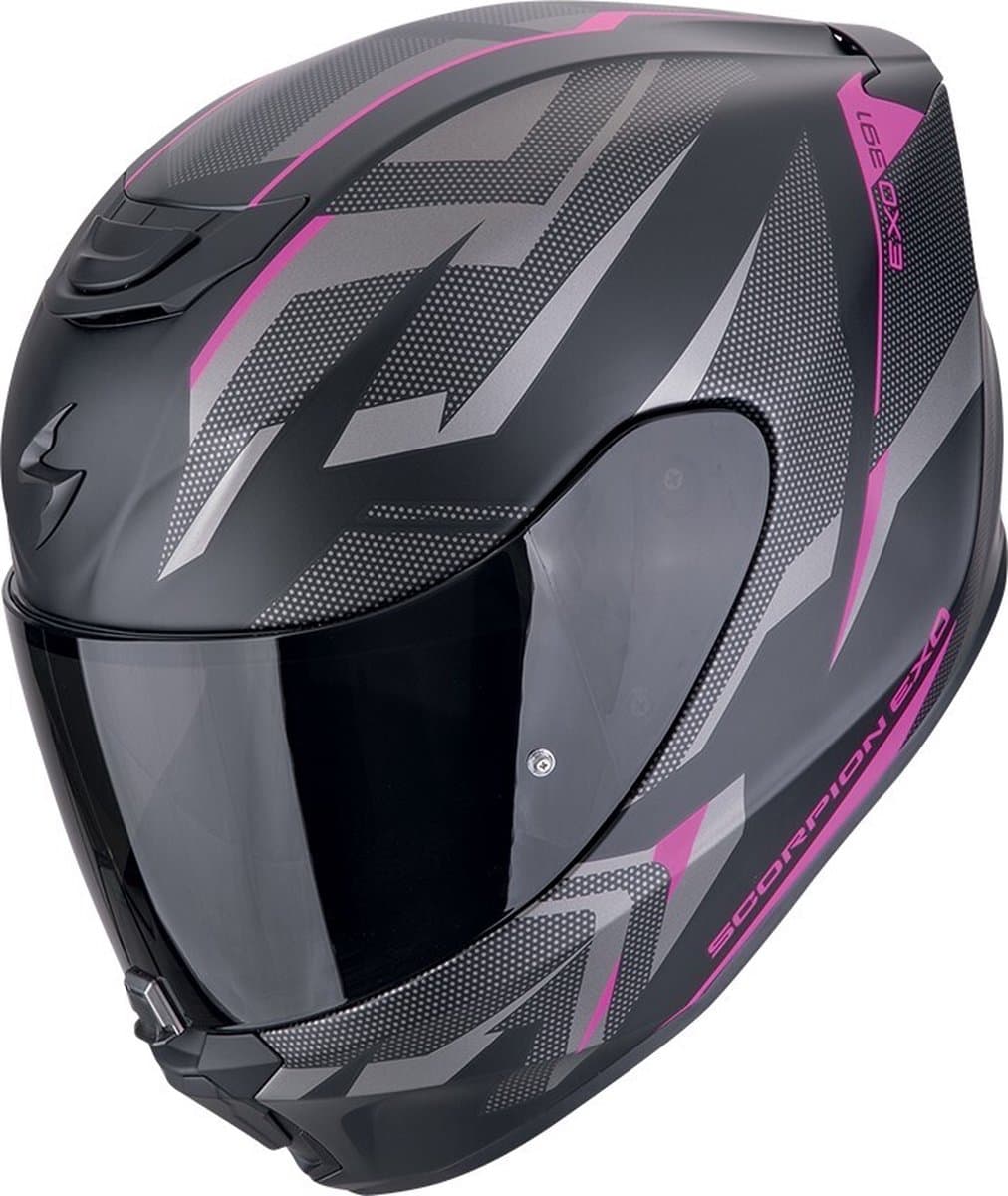 Scorpion Exo-391 Aaxo Matt Black-Pink - Maat S - Integraal helm - Scooter helm - Motorhelm - Grijs Mat Zwart Roze - Scooterhelmen mannen en vrouwen. (EAN: 3701629117328)