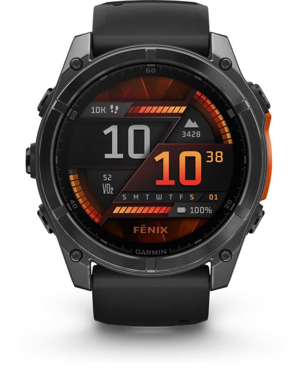 Garmin fenix 8 - 51mm - Multisport Smartwatch - AMOLED-Scherm - Donkergrijs/zwart (EAN: 0753759337971)