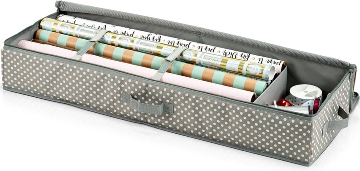 Zeller Cadeaupapier opbergtas - 2-vaks - 30 x 90 cm - inpakpapier organizer - cadeau/geschenk/inpakpapier tas (EAN: 4003368146652)