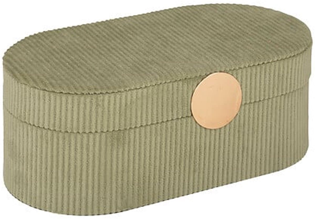 Atmosphera Sieraden/bijouterie kistje - 25 x 13 x 10 - groen - juwelenkistje met rits - vakjes indeling (EAN: 3560232609381)