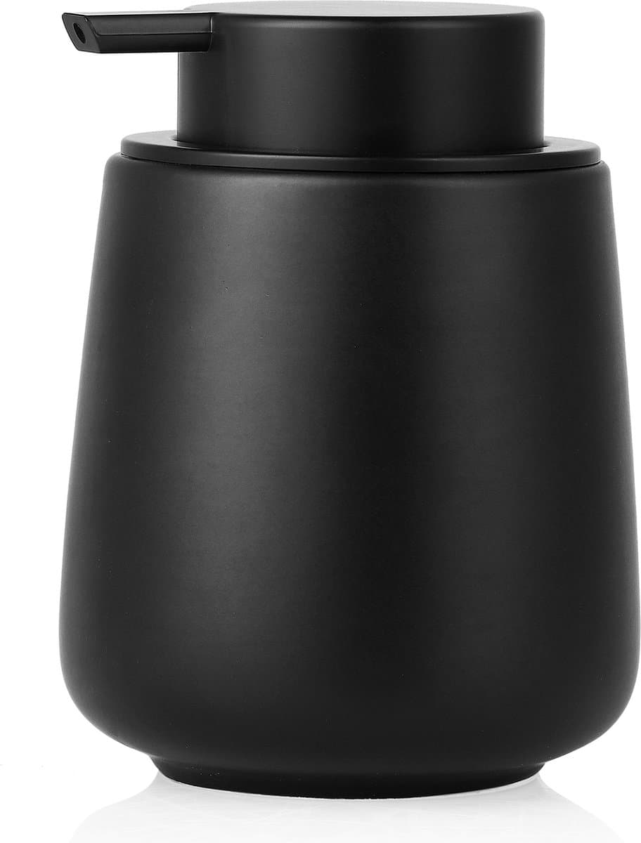 Hanamura Zeepdispenser – Zeeppompje vrijstaand – 320 ml - Voor keuken & badkamer – Zwart - Keramiek (EAN: 8721042200730): Een kleine upgrade met een groots effect