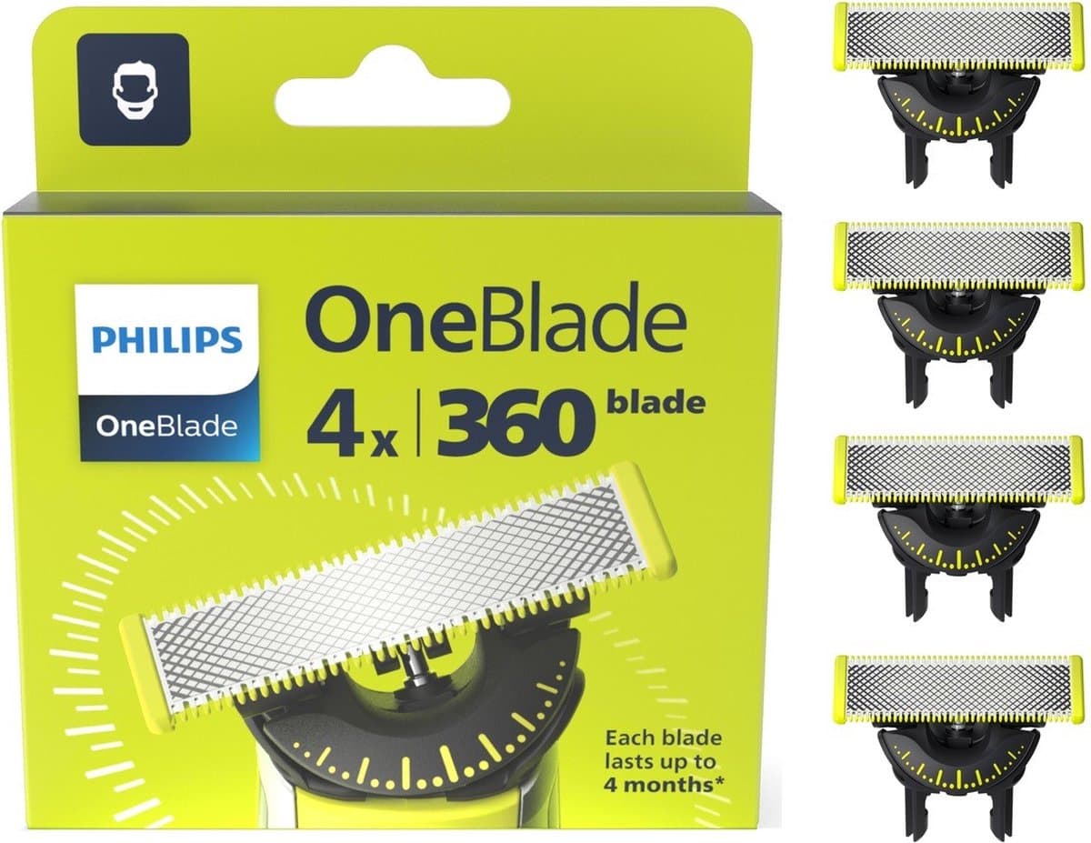 Philips OneBlade 360 Blade - Vervangmesjes - Scheermesjes - 4 stuks - QP440/50 (EAN: 8720689016148): Wat is er nieuw aan de 360 🤔