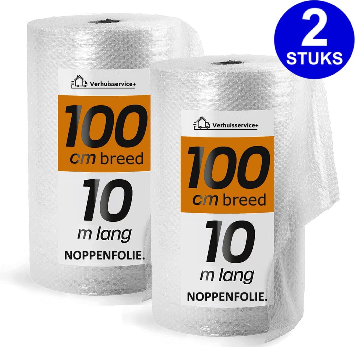 Noppenfolie L - 2 stuks - 1m x 10m - Extra sterk - Bubble Wrap Rol - Bubbeltjes plastic - Bescherm uw spullen - Voor inpakken en verhuizen - Bubbeltjesplastic (EAN: 8830304675602)