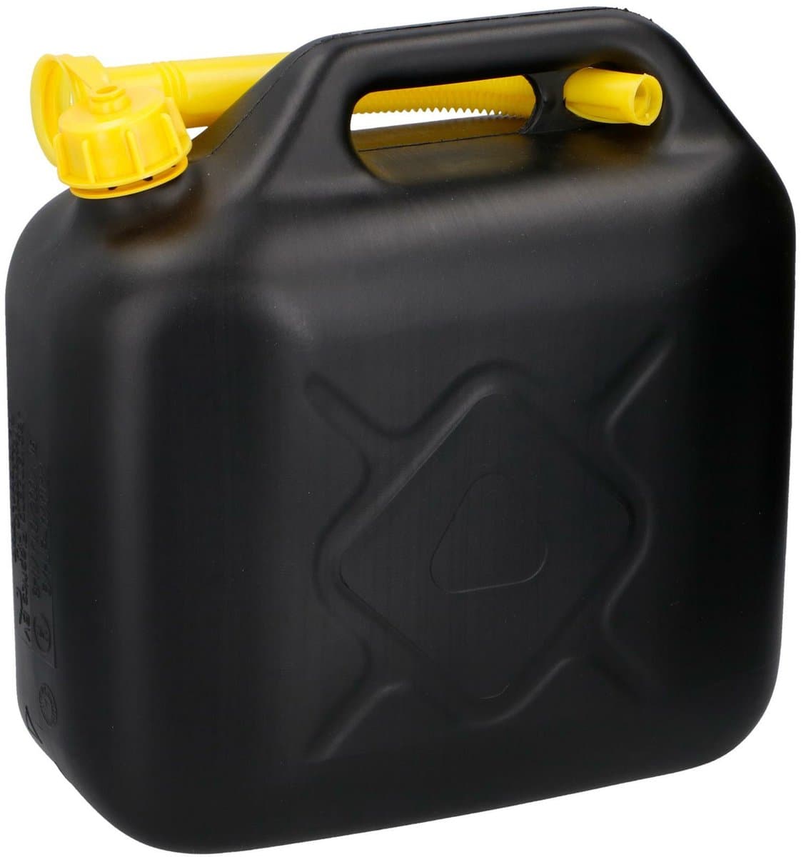 Dunlop Jerrycan 10 Liter - Benzine en Water - UN-Gecertificeerd voor Gevaarlijke Vloeistoffen - Incl. Trechter/Benzineslang - Zwart/Geel (EAN: 8711252068770)