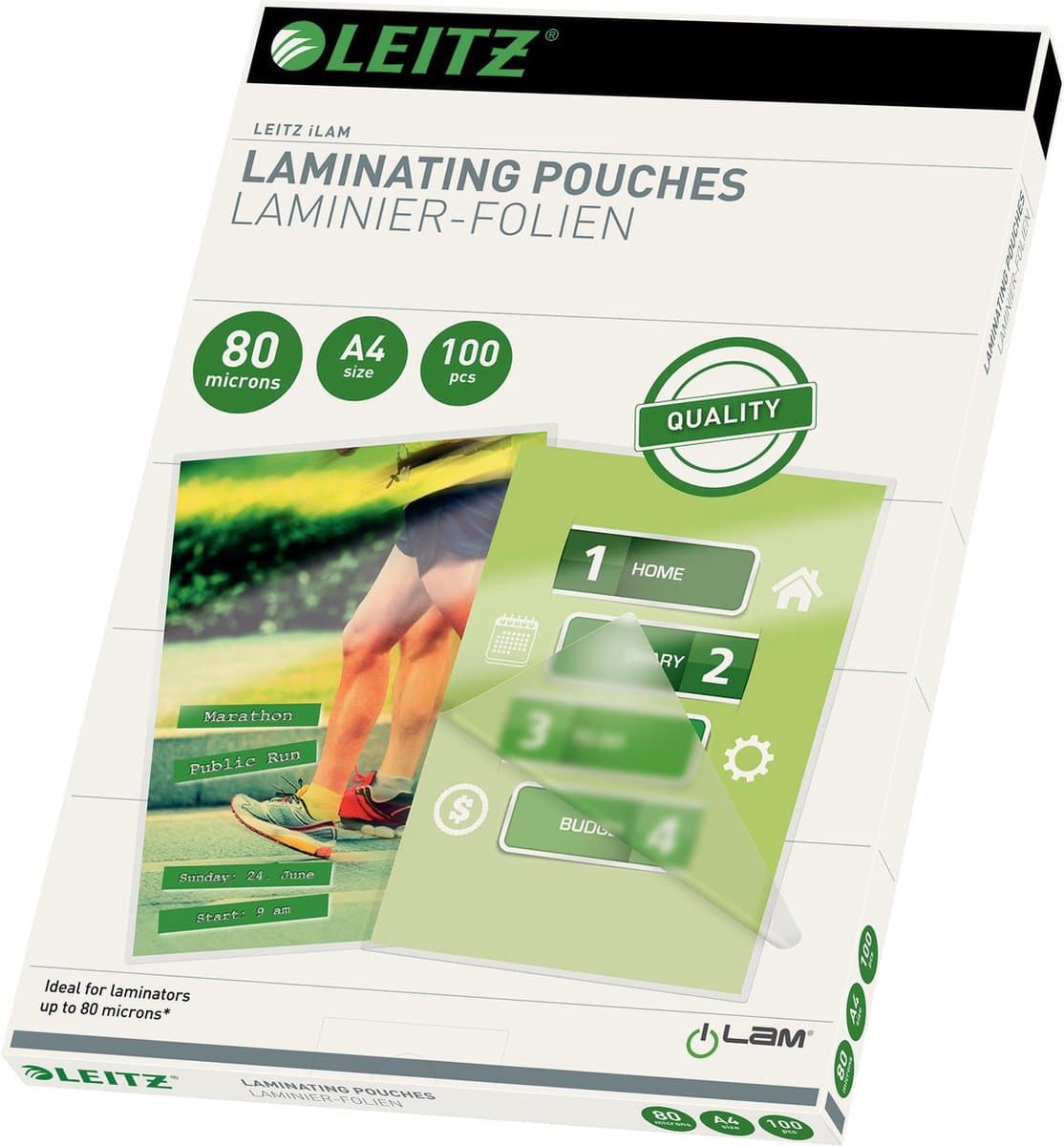 Leitz - Lamineerhoezen - A4 - 80 Micron - 100 Stuks (EAN: 5411313338189)