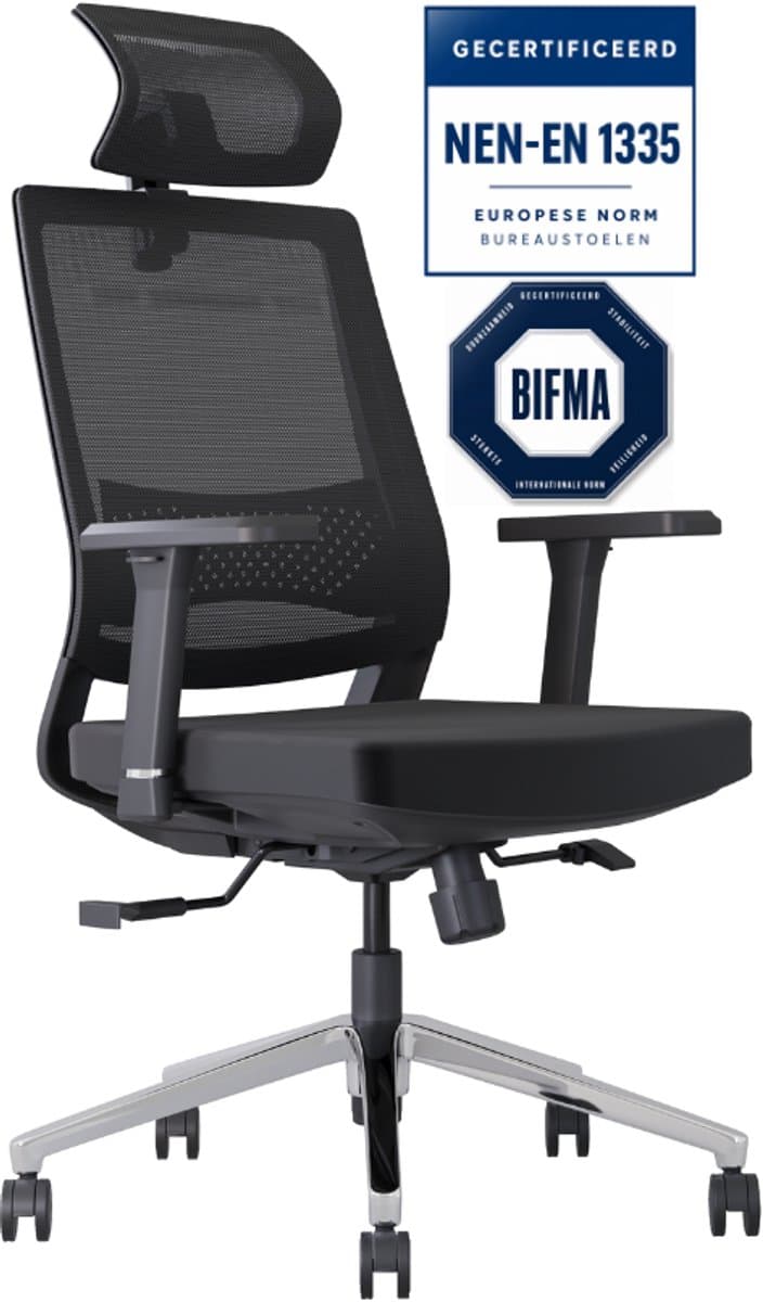 Stane Ergonomische Bureaustoel Office Chair - Bureaustoelen voor Volwassenen Computer Stoel - NEN-EN1335 Gecertificeerd (EAN: 8719327684337)