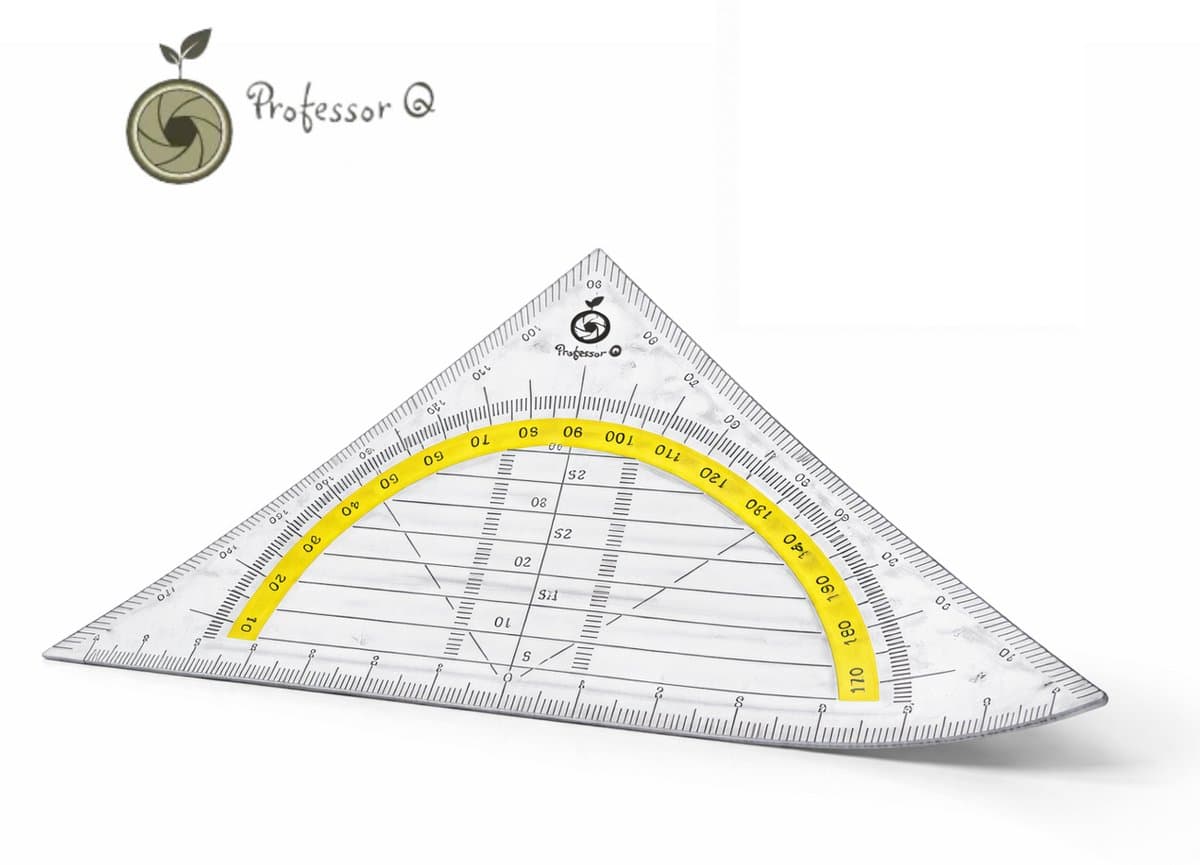 Professor Q Flexibele Geodriehoek 14 cm – 180° – Transparant – Kunststof – Met gradenboog - 1 stuk (EAN: 8720634755689)