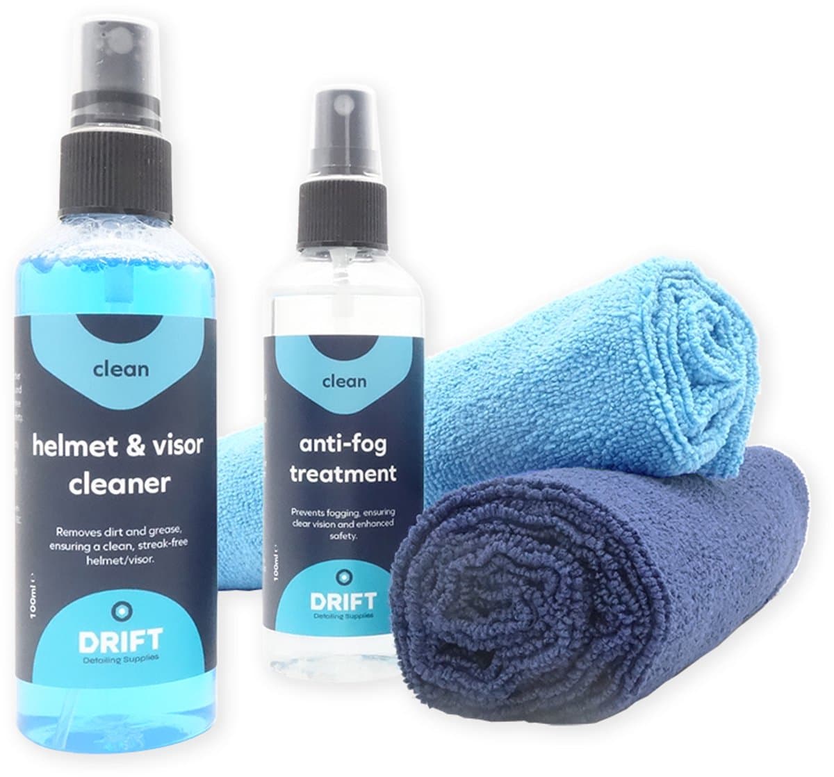 Helm- en Vizier reiniger Kit | Visor & Helmet Cleaning Kit | Helm Onderhoudskit | Vizier Cleaner Spray | Reinigingsmiddel voor Helmvizieren (EAN: 6151116624674)