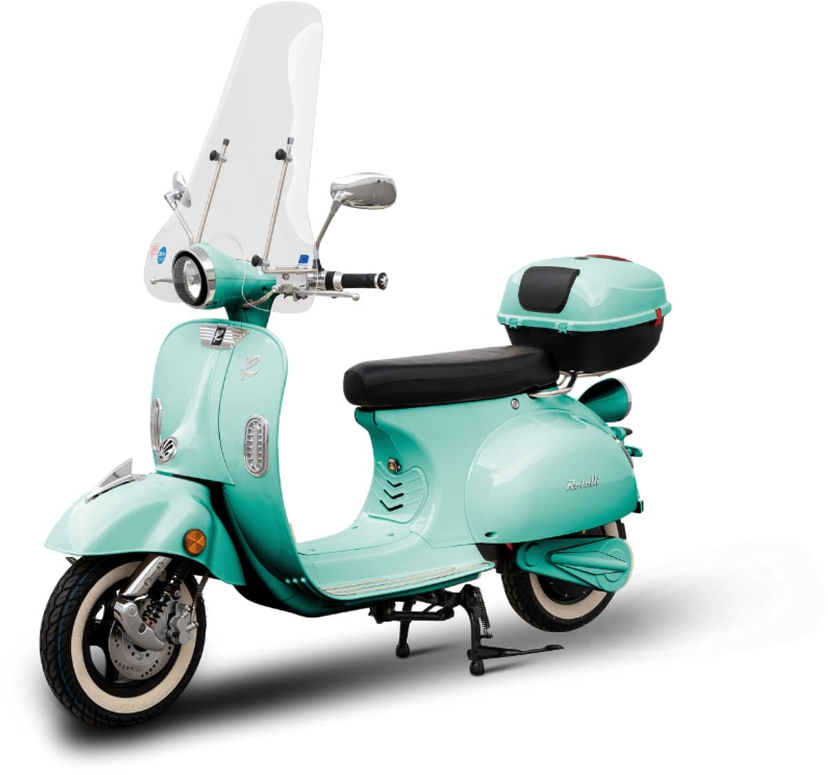 E-scooter - Retelli Vecchio Classico 20ah - mint - Keuze uit: Brom/snor - retro - incl kenteken, tenaamstelling en rijklaar maken (EAN: 7435105543580)