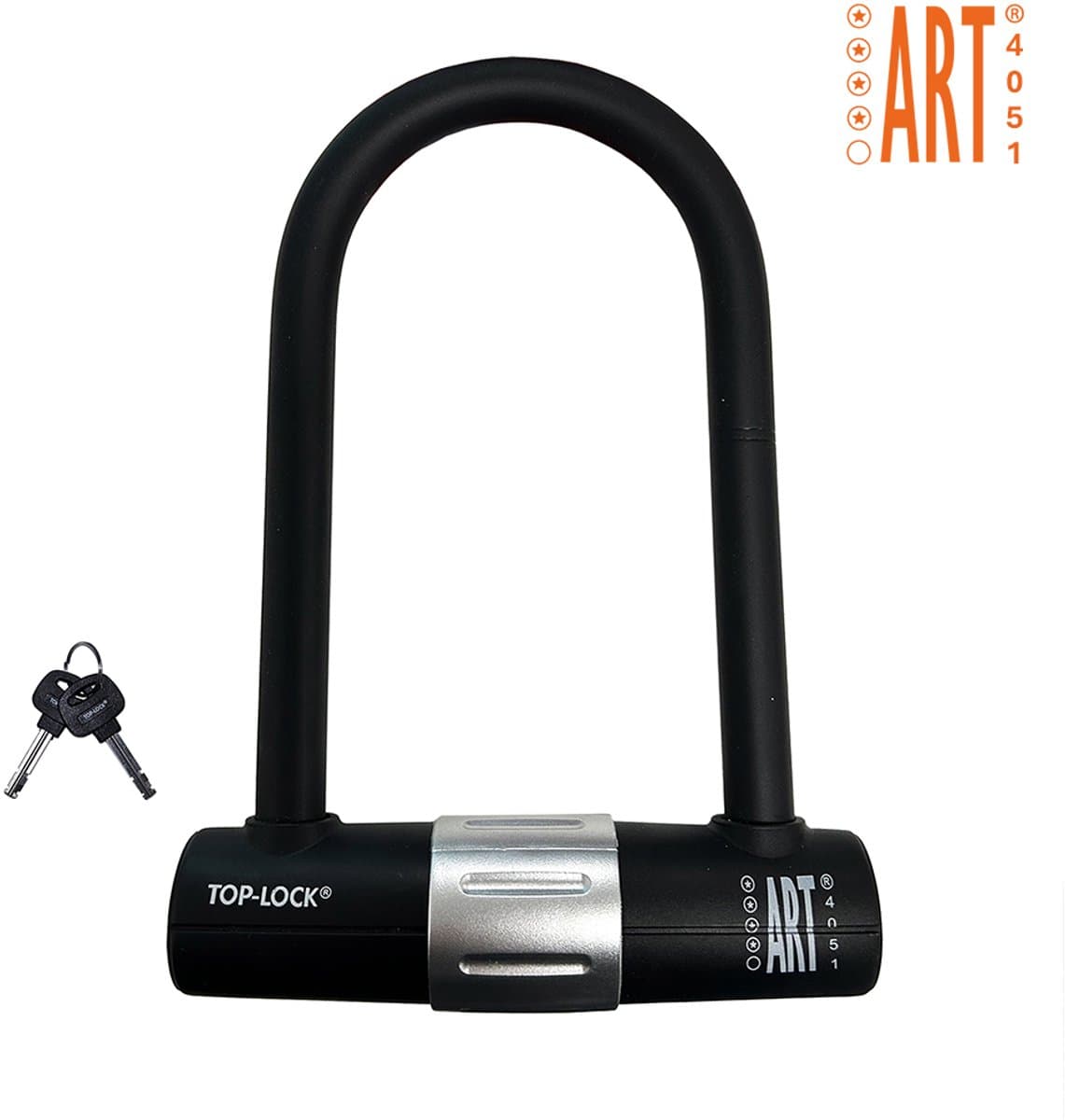 Top-Lock Art 4 Beugelslot - Motorslot / Scooterslot - Gehard Stalen Beugel - Art Gekeurd Slot voor Motor en Scooter & Brommer - 24,5 cm (EAN: 3381333333339)
