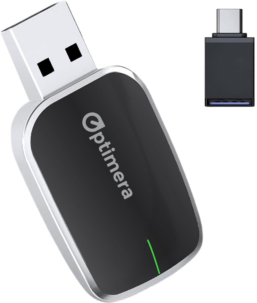 OPTIMERA® 2-in-1 Carplay Dongle MINI - Draadloos Carplay - Android Auto & Apple Carplay - Wireless Carplay - Incl. USB-C Adapter (EAN: 8720892362087): 🌟 Een Korte Introductie tot het OPTIMERA Dongle