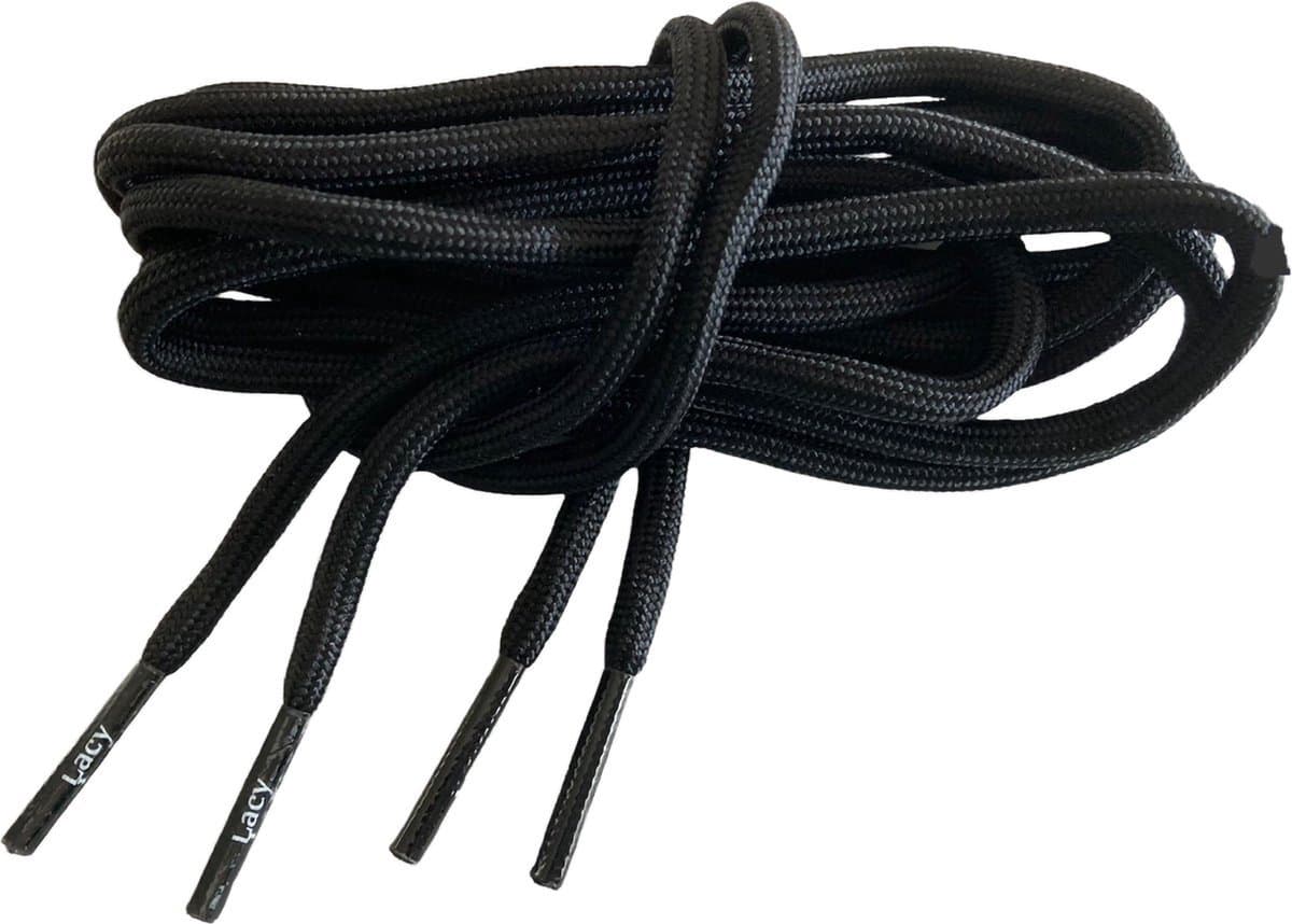 Schoenveter rond - zwart - 150cm lang x4mm breed (EAN: 6090453556524)