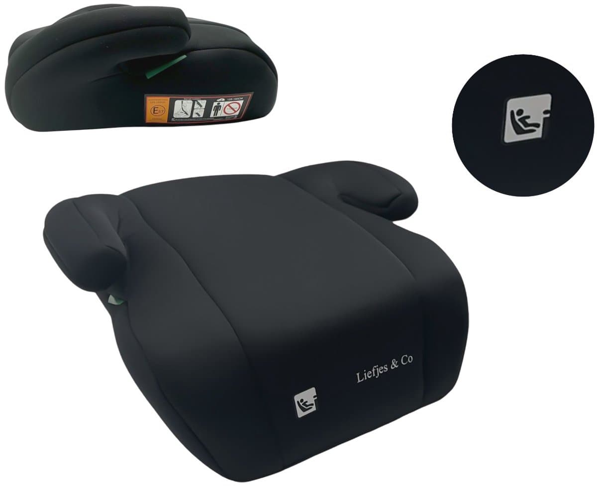 Liefjes & Co Autostoelverhoger Zwart – Zitverhoger voor Kinderen 125-150 cm (22-36 kg) – Geschikt voor 7-12 Jaar – Autozitje Booster (EAN: 8720364901868)