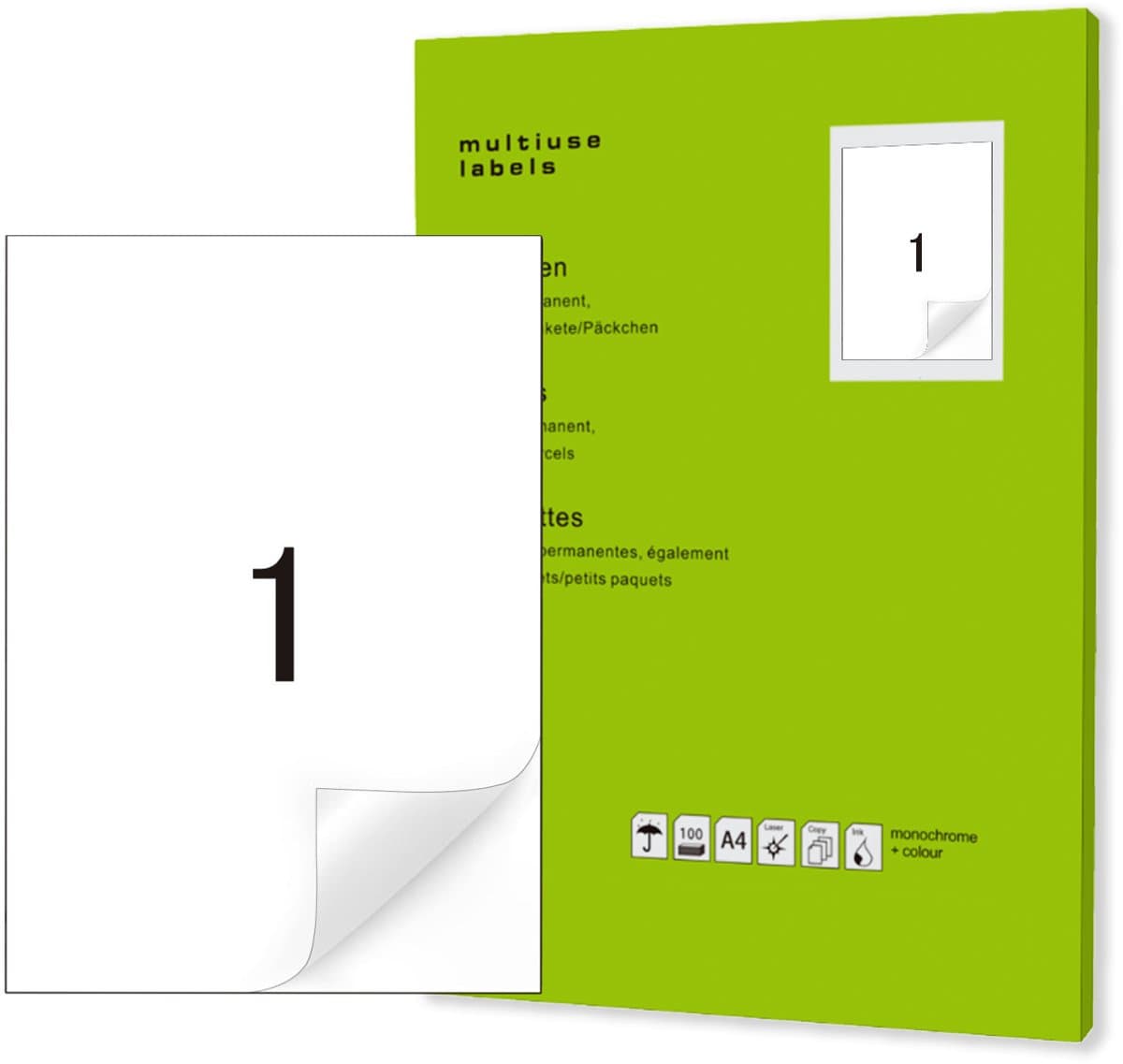 A4 Stickervellen - Sticker Etiketten - 100 Stuks (EAN: 8720016719391)