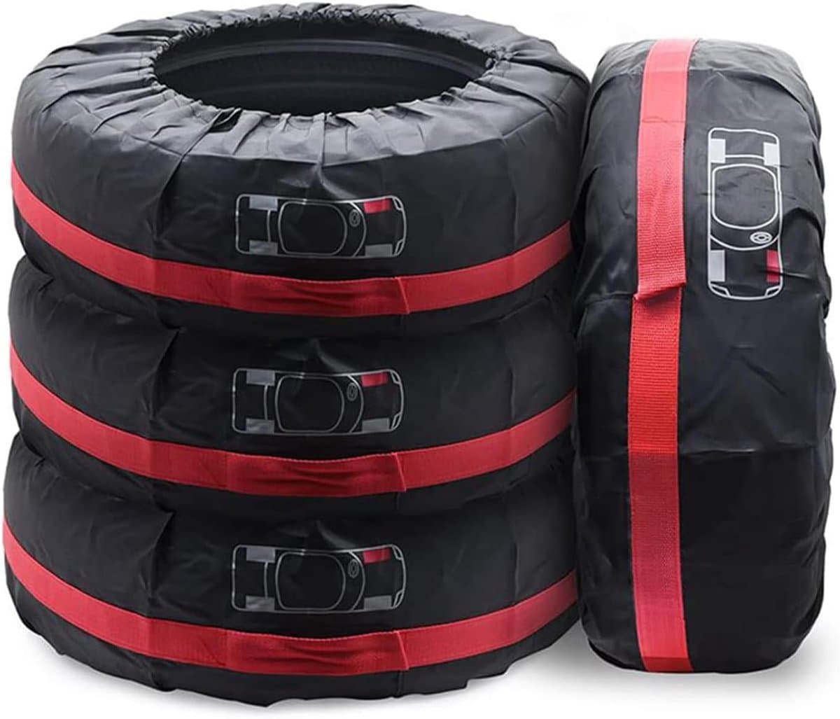 Bandenhoes - Hoes voor autoband- Bandenhoezen 4 stuks -Zomerbandenhoes - Winterbandenhoes -19 tot 23 Inch (EAN: 0786505217708)