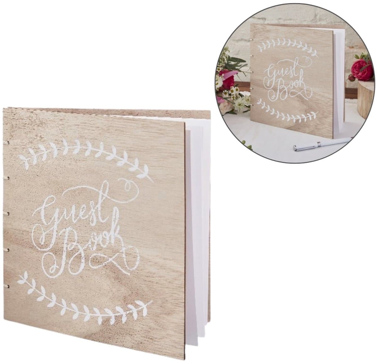 Gastenboek Huwelijk – Echt Hout – Gastenboek Bruiloft 22x22 cm – Guestbook – Herinneringsboek – 32 Blanco Pagina’s (EAN: 4805388280169): Waarom een houten gastenboek