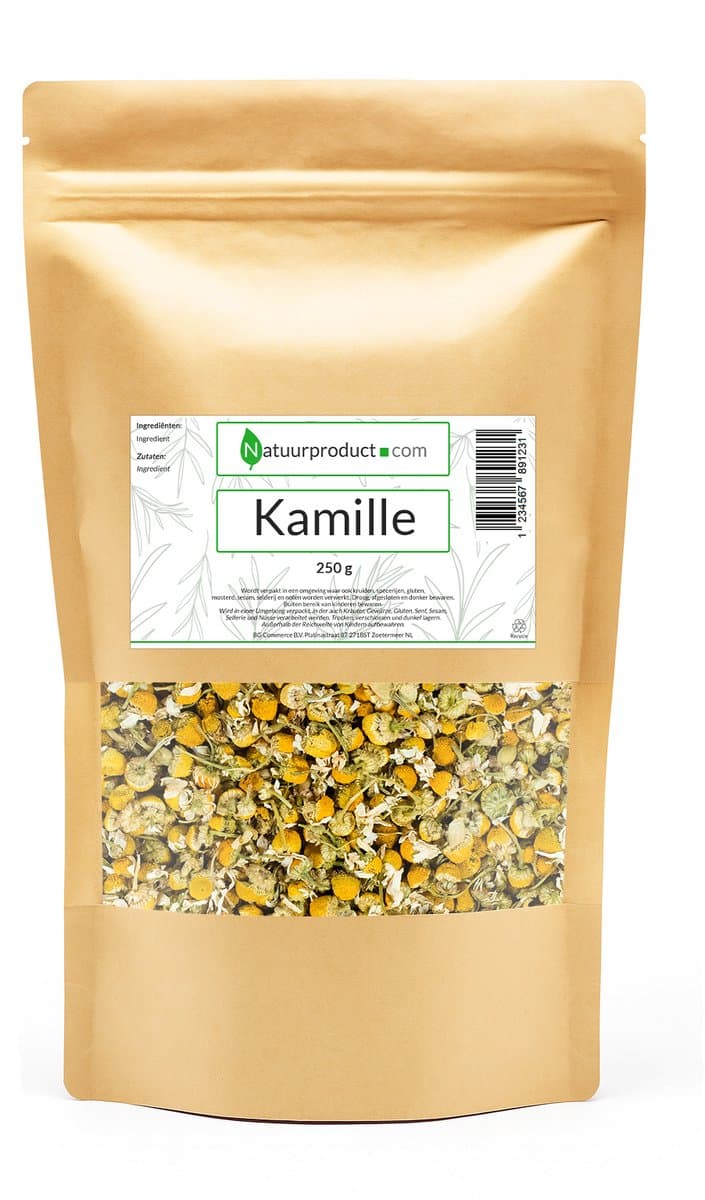 Natuurproduct - Kamille 250 gram - 100% pure Kamillebloesem - Hoogwaardige Kruiden voor Thee en Gezondheid (EAN: 8719992058310)