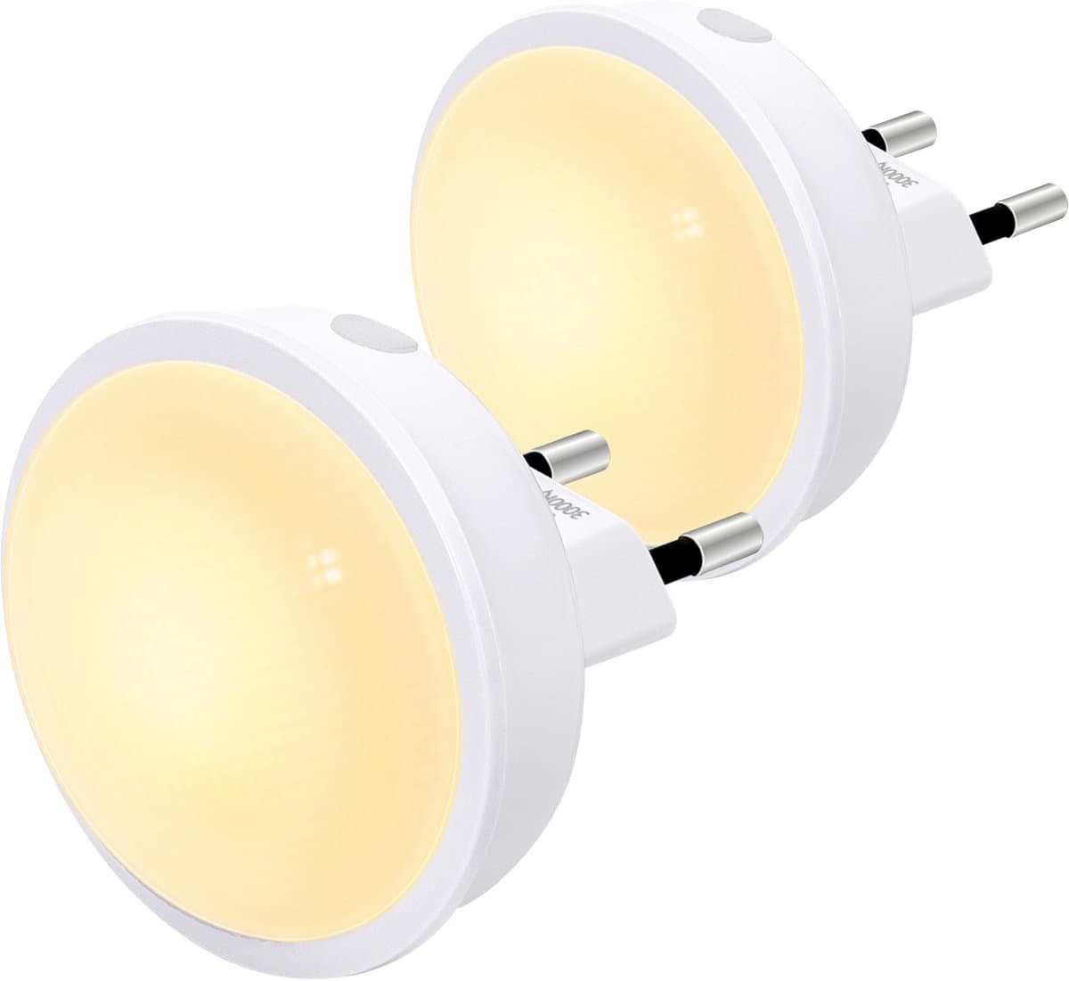 Aigostar 10BA4 - 2 Stuks LED Nachtlampje Stopcontact - Dimbare Nachtlampjes met Sensor - Nacht Lamp - Kinderen & Baby - 3000-6500K - Wit (EAN: 8433325220556)