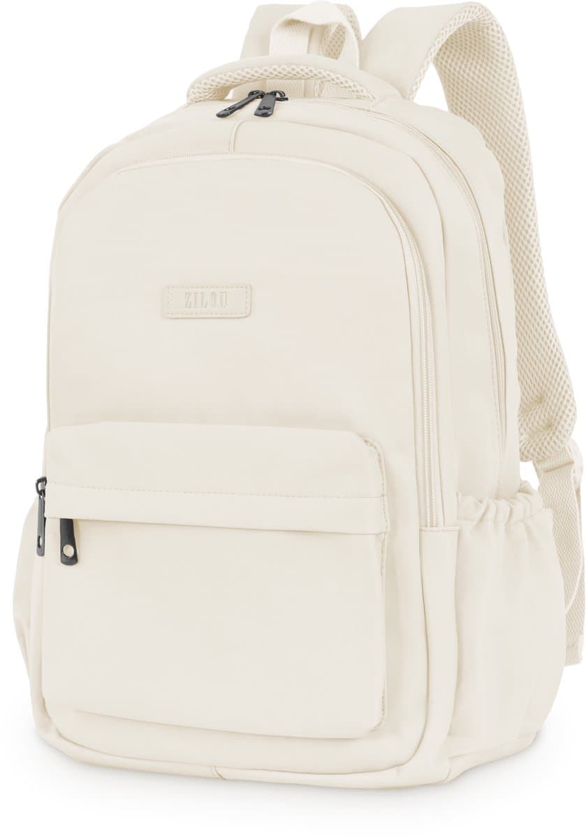 ZILOU® Laptop Rugzak - 28L - 15.6 inch Rugtas - Schooltas - Dames en Heren - Laptoptas - Anti-Diefstal - Waterafstotend - Meisjes en Jongens - Beige (EAN: 8720168155375)
