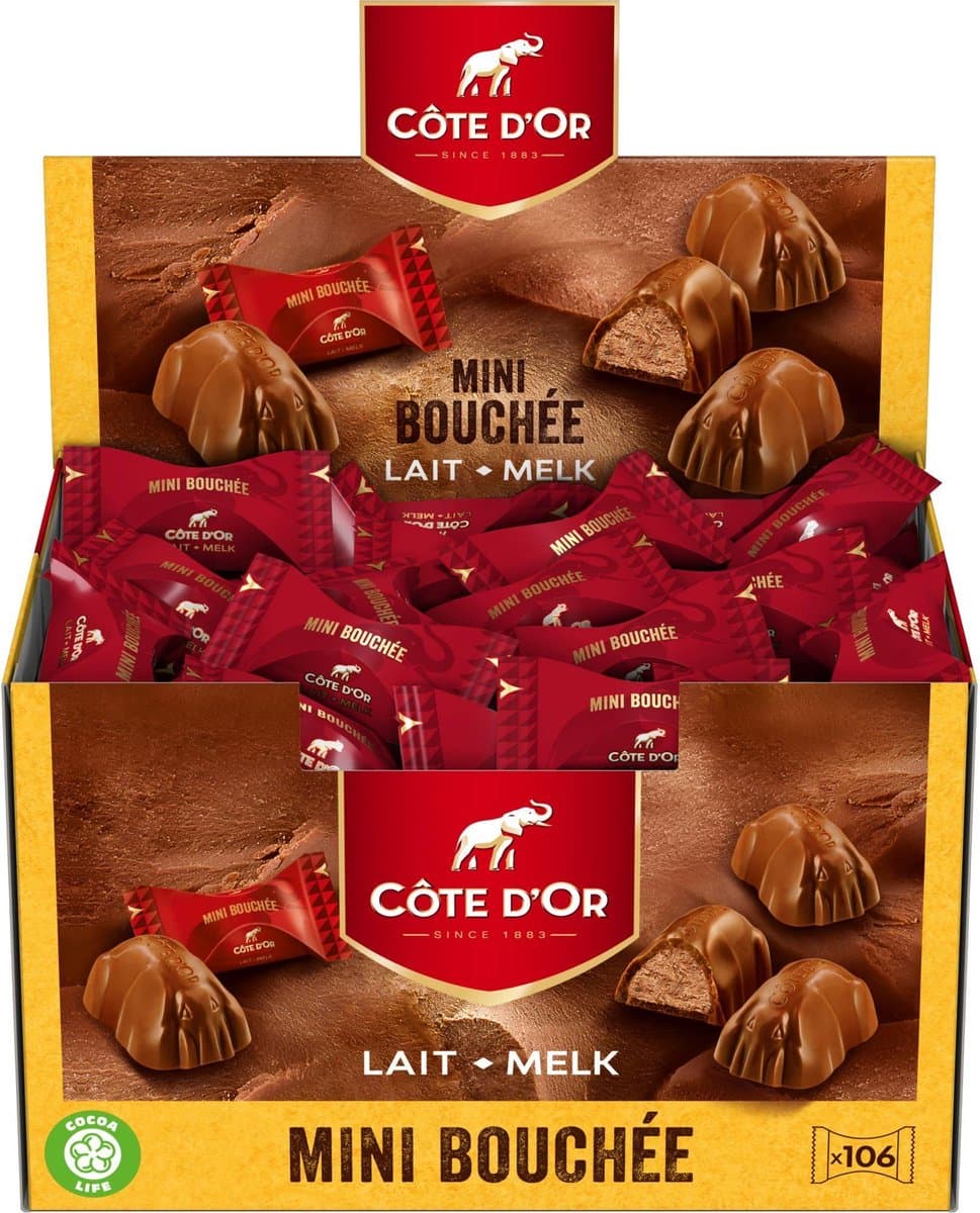 Côte d’Or - Mini Bouchée Melkchocolade - 106 chocolaatjes – Voordeelverpakking van 1 kg - Chocolade voor bij de koffie (EAN: 7622210798954)