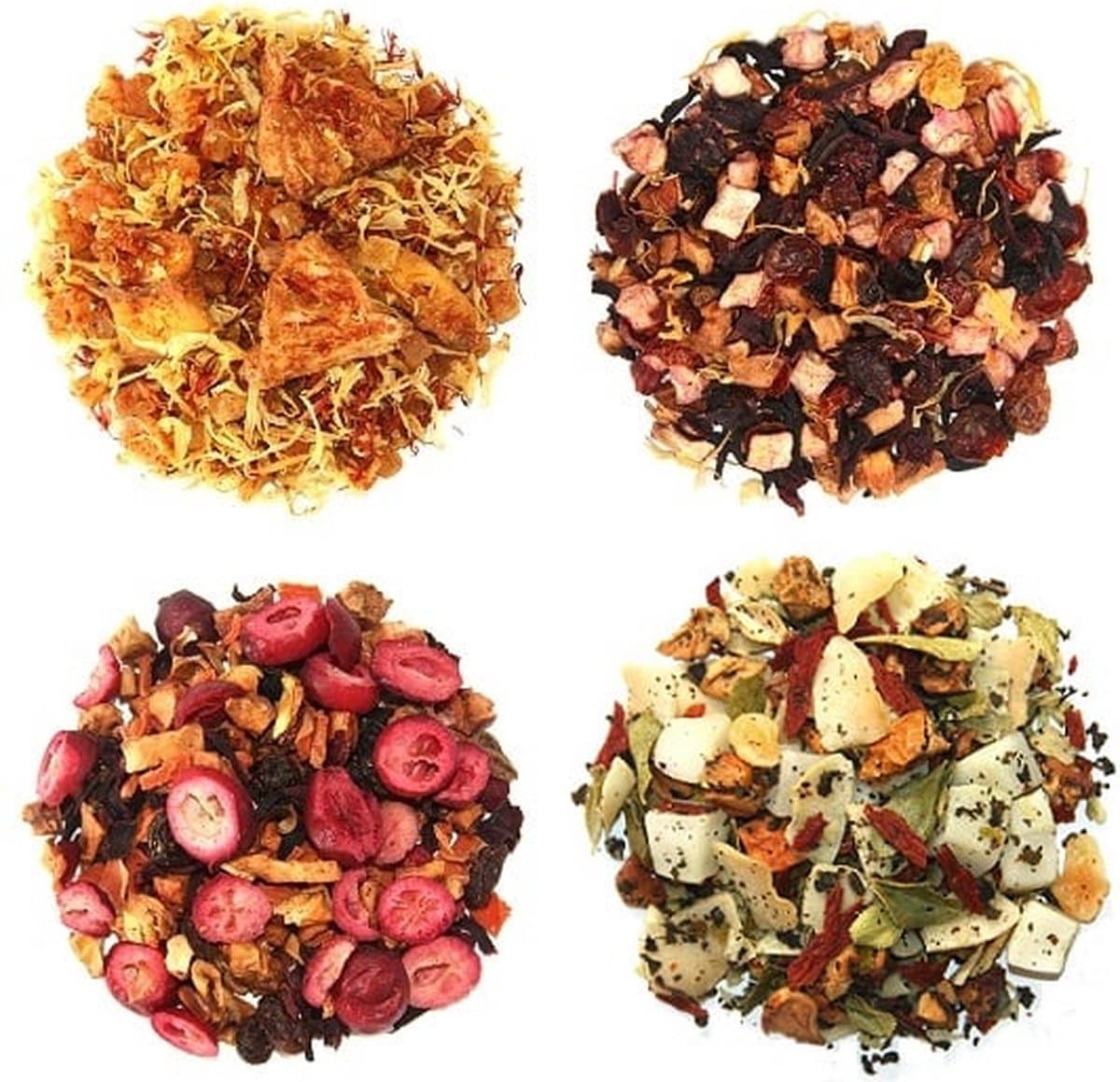 Theeselectie ijsthee Fruit - 4 soorten losse thee - IJsthee Proefpakket - Vruchtenthee - Cafeïnevrij - 4 x 25 gram (EAN: 4009636165691)