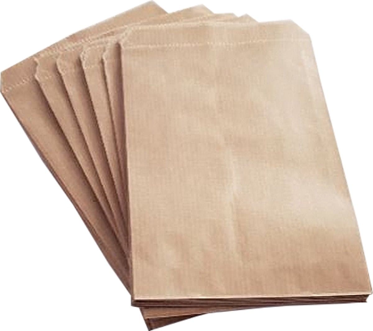 Papieren zakjes - 10x16 cm - Bruin - 100 stuks (EAN: 7432235274230)