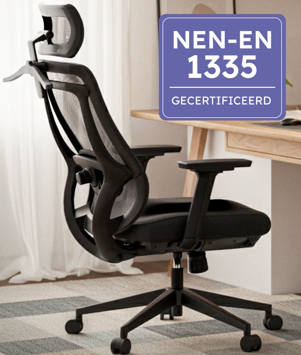 Roveo Ergonomische Bureaustoel - Office Gaming Chair - Volwassenen Game Stoel - Gamestoel - Zwart (EAN: 8721161361428)